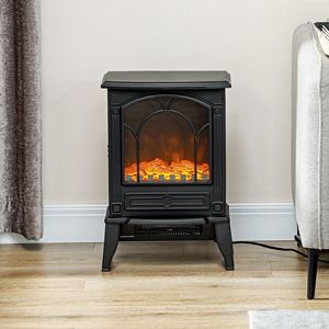 Caminetto Elettrico Indipendente da 750W/1500W con Effetto Fiamma Realistico e Protezione dal Surriscaldamento, Mantello Nero - Product Image 2