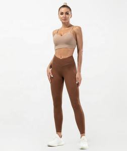 Conjunto de Yoga Personalizado sin Costuras para Mujer, Tela Acanalada, Leggings de Cintura Alta, Sujetador Deportivo, Tallas Grandes, Ecológico, Elástico en Cuatro Direcciones - Product Image 5