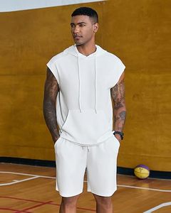Premium Custom Hoodie Shorts Set for Men and Women Summer Cotton Fleece <b>Tracksuit</b> Casual Streetwear - Product Image 1