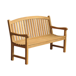 Modern Outdoor Teak Half Oval Patio <b>Bench</b> Solid Wood Seat <b>2</b>-<b>Seater</b> for Villa Park Hotel Elegant Sturdy - Product Image 1
