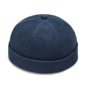 Docker <b>Cap</b> Autumn Winter Corduroy <b>Brimless</b> <b>Cap</b> Rolled Cuff Retro Fashion <b>Brimless</b> Hat Custom Hip Hop Melon Skull <b>Cap</b> - Product Image 5