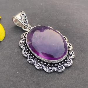 Beautiful Amethyst Oval Cut Pendant 925 Sterling Silver Handmade IGI Certified Luxury Elegant Design Jewelry Gift for Women - Product Image 5
