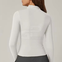 Veste de yoga confortable pour femme, manches longues, séchage rapide, tissu extensible, coupe ajustée, fermeture éclair, veste de sport pour la course à pied