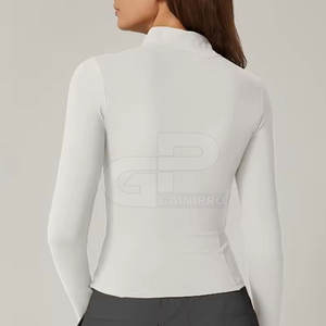 Chaqueta de yoga cómoda para mujer, de manga larga, de secado rápido, tela elástica, corte ajustado, con cremallera, para correr - Product Image 2