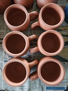 Handmade Terracotta Clay Round Eco-Friendly Earthenware Cups Portable & Reusable for Tea and Coffee BPA Free - Product Image 3