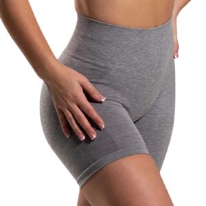 Shorts Deportivos de Cintura Alta para Mujer, Color Gris Jaspeado, Elásticos, Sin Costuras, para Gimnasio, Fitness, Entrenamiento, Ropa Deportiva - Product Image 5