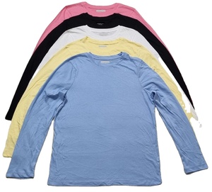 T-shirt décontracté à manches longues pour femme en coton 100% écologique de haute qualité, tricoté, vente en gros, fabricant du Bangladesh, stock en vrac, OEM - Product Image 2