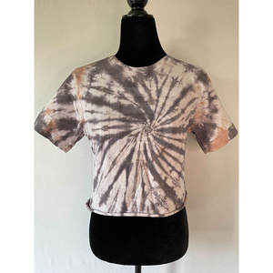 Camiseta sin costuras para mujer, top corto con cuello redondo y lazo, estampado personalizado, tie-dye, camisetas personalizables con cuello redondo y lazo tie-dye - Product Image 4