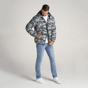 Fully Customized Men's Waterproof Canvas Puffer <b>Jackets</b> Polyester Wadding Filled Winter DDP Shipping - Product Image 4