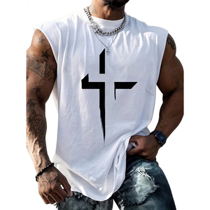 Factory Direct Sale Custom Logo Men Tank <b>Tops</b> <b>Plus</b> <b>Size</b> Available Casual Summer Beach Vests - Product Image 1