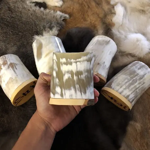 Taza de Cuerno Natural con Borde Liso, Hecha a Mano, Duradera, Imitación Antigua para Beber Cómodamente, Uso Diario, Cocinas Rústicas - Product Image 3