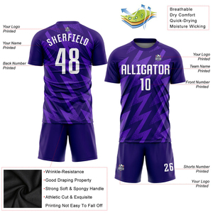 Maillot de football rétro violet personnalisé en polyester 100% respirant pour hommes et femmes - Product Image 6