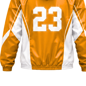 Chaqueta Cortavientos para Hombre al por Mayor con Capucha Ajustable, Diseño Artístico Numérico y Secciones Laterales en Contraste para Entrenamiento en Equipo - Product Image 6