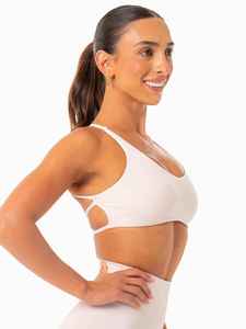 Women's <b>White</b> Deep V Neck Crisscross Strap Crop Top With High Waist Shorts <b>2</b> <b>Piece</b> Yoga Set Breathable Solid Color Seamless - Product Image 4