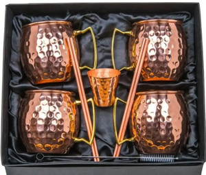 Ensemble de 4 tasses à Moscow Mule en cuivre pour cadeaux d'entreprise, tasses à bière de haute qualité, tasses à Moscow Mule en cuivre. Artisanat indien pour la maison. - Product Image 3