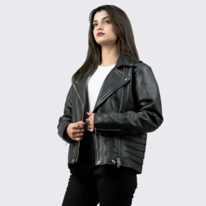 Custom <b>Womens</b> Cropped Leather <b>Jacket</b> With Chenille Letters Ladies Bomber Leather <b>Jacket</b> Bulk Supplier And Factory Exporter - Product Image 6