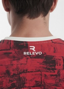 Men's Red <b>Geometric</b> Print Short Sleeve T-<b>Shirt</b> Slim Fit O-Neck Casual Wear Breathable Knitted Polyester Top - Product Image 6
