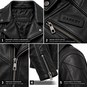 Wholesale Custom Black Real Cowhide Leather Moto Riding <b>Jacket</b> Diagonal Zipper Lapel Neck <b>Men</b> Woman Streetwear Coat Factory - Product Image 6