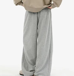 Hot Sale High Quality Men Sweat Pants Regular Fit <b>Joggers</b> <b>Baggy</b> Wide Leg Flared Mid Elastic Breathable Stonewashed Fleece - Product Image 3