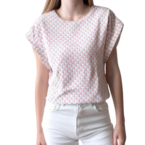 Camisa Elegante de Verano para Mujer, Fabricada en Vietnam, OEM ODM, Prenda Tejida Informal, Sostenible, de Secado Rápido, Cuello Redondo, Algodón/Spandex - Product Image 5
