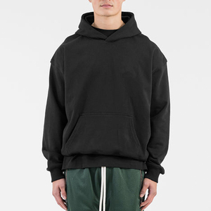 Sweat à capuche streetwear d'hiver personnalisé de haute qualité, vierge, vintage, double couche, délavé à l'acide, effet soleil, usé, avec poches, 100% coton - Product Image 2