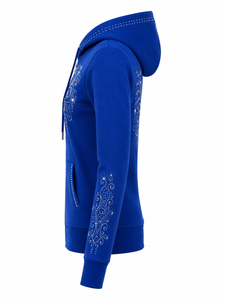 Sweat-shirt à capuche pour femme avec strass, manches longues, décontracté, avec cordon de serrage et poche avant - Product Image 6