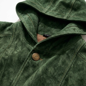 Men <b>Suede</b> Style Belted <b>Jacket</b> Warm Casual Long Sleeve Outerwear Custom Wholesale Clothing Manufacturer - Product Image 5