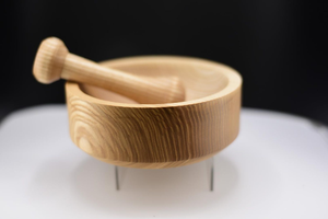 Ensemble mortier et pilon en bois naturel, fait main, écologique et durable, pour herbes, épices, ail, gingembre et assaisonnements - Product Image 6