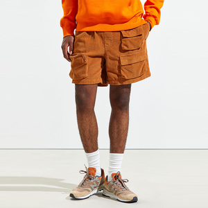 Shorts cargo en coton corduroy avec logo personnalisé, taille élastique, style streetwear décontracté d'été, décoration à motifs, plusieurs poches - Product Image 2