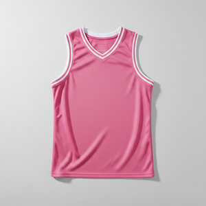 Camiseta deportiva sin mangas con cuello en V para hombre, de malla, con cuello acanalado y ribete en contraste, al por mayor - Product Image 4