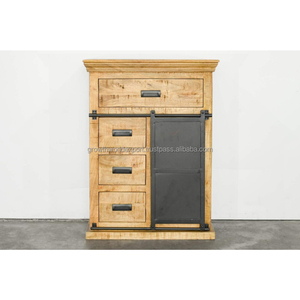 Premium Quality 2025 Best Side <b>Board</b> With 4-Drawer & 1 <b>Iron</b> Door Industrial Wooden Sideboard Stylish Handmade Furniture Best - Product Image 1