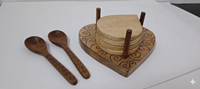 Sous-verre en bois fait main pour thé et café, article en bois