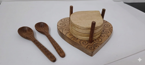 Posavasos de madera, posavasos para té y café, artículo de madera - Product Image 2