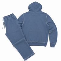 Ensemble survêtement homme grande taille en coton tricoté premium, sweat à capuche et pantalon de survêtement épais, respirant, avec poches, décontracté