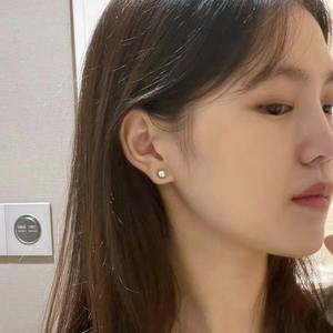 Boucles d'oreilles en perles d'eau douce blanches de 6-7 mm en gros avec argent S925, forte brillance et presque parfaites pour la création de bijoux DIY féminins - Product Image 4