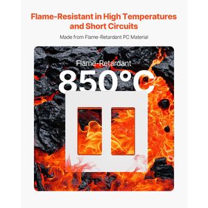 Placas decorativas de pared para interruptores de luz de 2 botones, 4.57 pulgadas de largo x 4.53 pulgadas de alto, cubiertas de policarbonato irrompibles para interruptores estándar - Product Image 4