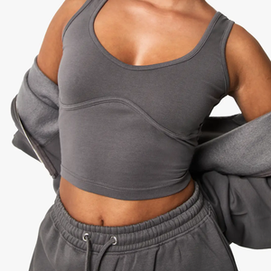 Conjunto Deportivo de Dos Piezas para Mujer, Invierno, con Cierre, Estilo Deportivo, Top Corto Personalizado con Capucha, Pantalones Cortos Holgados - Product Image 4