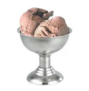 Coupelle à glace en acier inoxydable à bord fleuri, bol à dessert en métal, gobelet à sundae en forme de tulipe sur pied pour la vaisselle de restaurant - Product Image 5