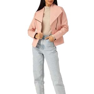 Haute demande tenue à la mode femmes veste en cuir imperméable avant fermeture éclair Style manches longues femmes veste en cuir 2026 - Product Image 4