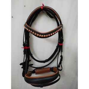 Brida de Cuero de Caballo de Alta Calidad |   Elegante Brida Negra para Montar a Caballo |   Diadema con Pedrería Brillante |   Cómodo y con Precio Accesible - Product Image 3