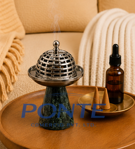 Vintage <b>Silver</b> Metal Loban <b>Burner</b> With Elegant Lattice Dome Lid Premium Handcrafted Charcoal Incense Holder For Ramadan Gifts - Product Image 6