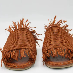 Sandales en raphia faites à la main, chaussures d'été pour la plage - Product Image 1