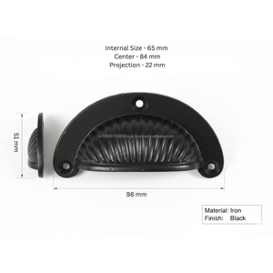 Tirador de Cajón Ajustable Minimalista de Hierro Negro, Herraje para Muebles de Interior Clásicos y Sala de Estar - Product Image 3