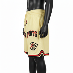 Short de basketball pour homme, tissu mesh léger premium GSM, anti-transpiration, logo personnalisé appliqué, short de sport pour homme. - Product Image 3