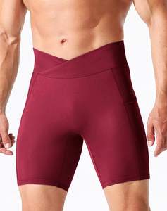 Pantalones cortos de compresión para hombre diseñados para deportes, fitness, correr y entrenamientos en el gimnasio, con material elástico y de soporte, a precio económico. - Product Image 4