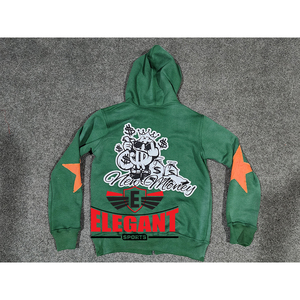 Ensemble sweat à capuche et short personnalisé avec logo, en tissu polaire, broderie vieillie, survêtements streetwear pour hommes - Product Image 3