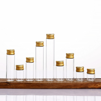 Flacons en verre transparent à faible teneur en borosilicate de 22 mm de diamètre, tubes à essai avec bouchon à vis en aluminium pour parfum, safran, huile essentielle
