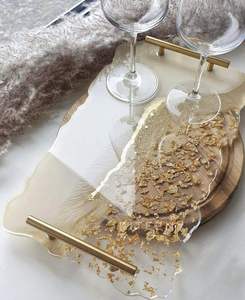 Handmade Eco-Friendly Resin Serving <b>Tray</b> with Creative Design Customized Size & Color Model - Product Image 4