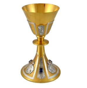 Hot Selling Chalice Brass Silver Gold Color Also Customized With Etching Design Chalice is handmade high-quality brass church - Product Image 1