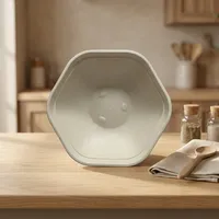 Bol Hexagonal Jetable de Grande Qualité 360ml en Pulpe de Bagasse de Canne à Sucre, Écologique et Biodégradable pour Traiteur et Fêtes